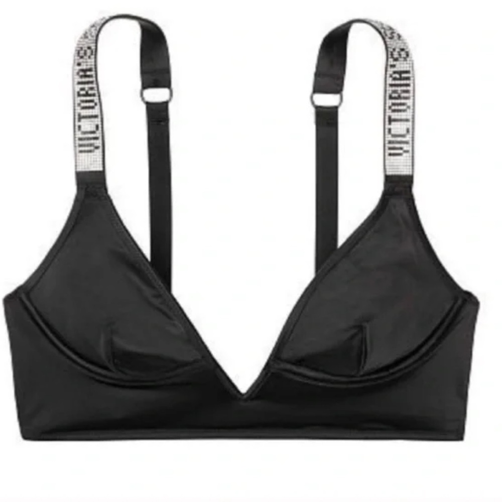 victorias secret v wire rhinestone strap bra